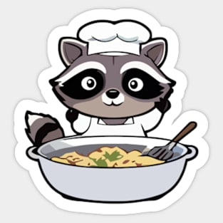 Raccoon Cooking Sticker